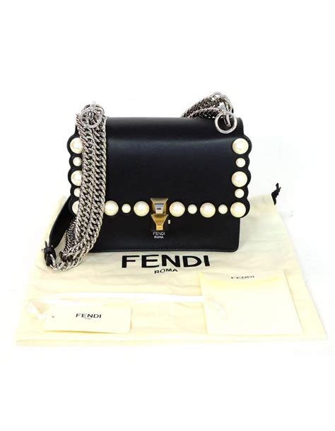 fendi kan i small pearly-studded leather shoulder bag|fendi shoulder bags for women.